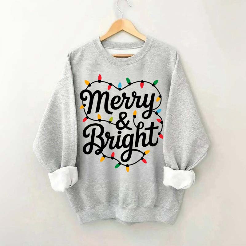Merry & Bright Holiday Christmas Sweatshirt