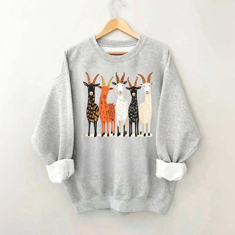 Colorful Goat Funny Farm Animal Sweatshirt