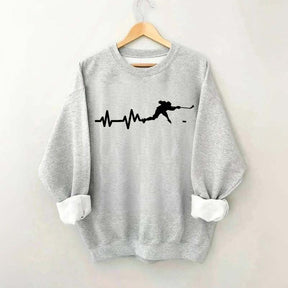 Ice Hockey Player Heartbeat Sweatshirt