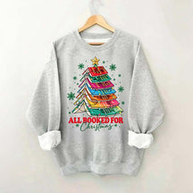 Cute All Booked For Christmas Tree Sweatshirt
