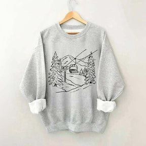 Mountain Graphic Winter Ski Sweatshirt