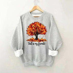 Fall Is My Favorite Tree Leaves Trendy Sweatshirt