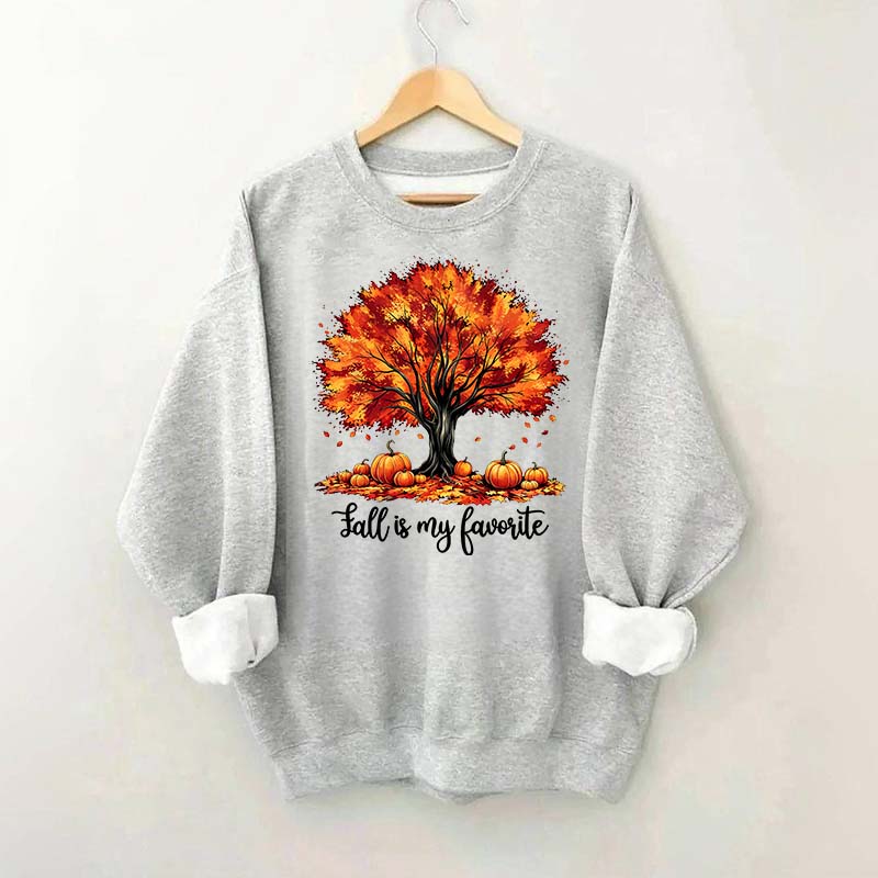 Fall Is My Favorite Tree Leaves Trendy Sweatshirt