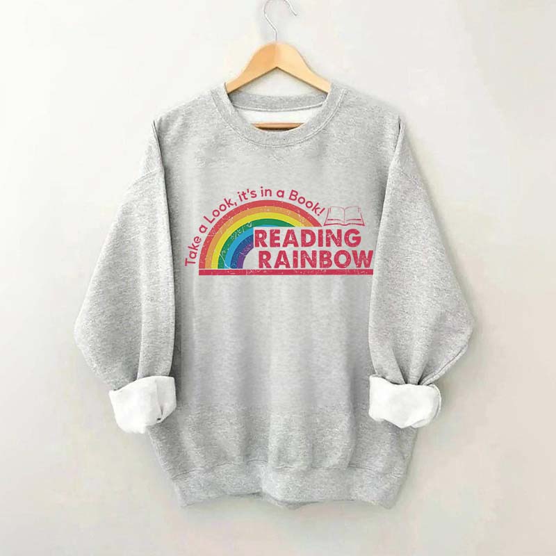 Teacher Reading Rainbow Sweatshirt