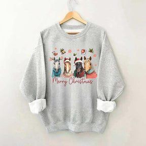 Festive Horse Quartet Christmas Sweatshirt
