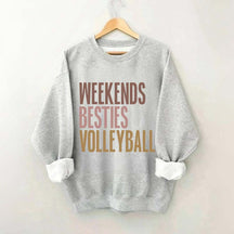 Weekends Besties Volleyball Sweatshirt