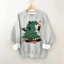 Christmas Tree And Cat Owner Sweatshirt