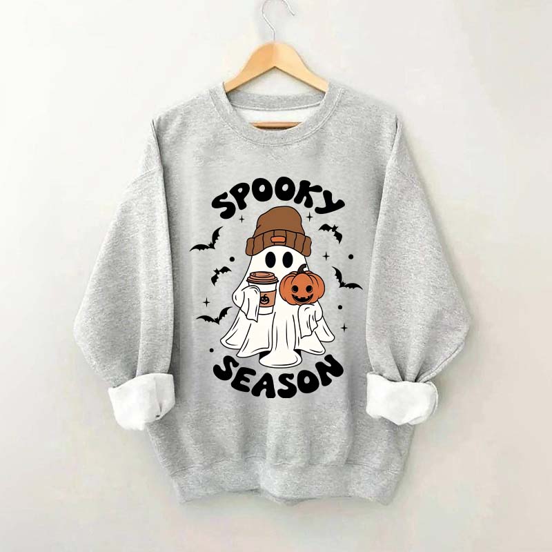 Halloween Ghost Spooky Season Coffee Sweatshirt