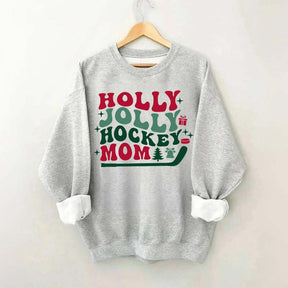 Holly Jolly Hockey Mom Christmas Sweatshirt