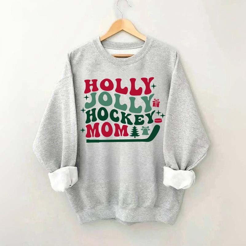 Holly Jolly Hockey Mom Christmas Sweatshirt