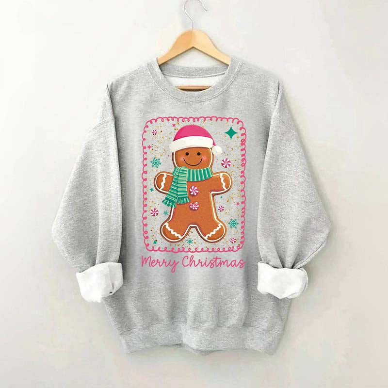 Preppy Gingerbread Merry Christmas Sweatshirt