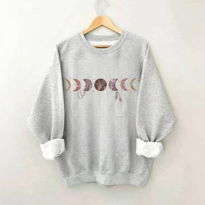 Boho Celestial Witchy Moon Phases Sweatshirt