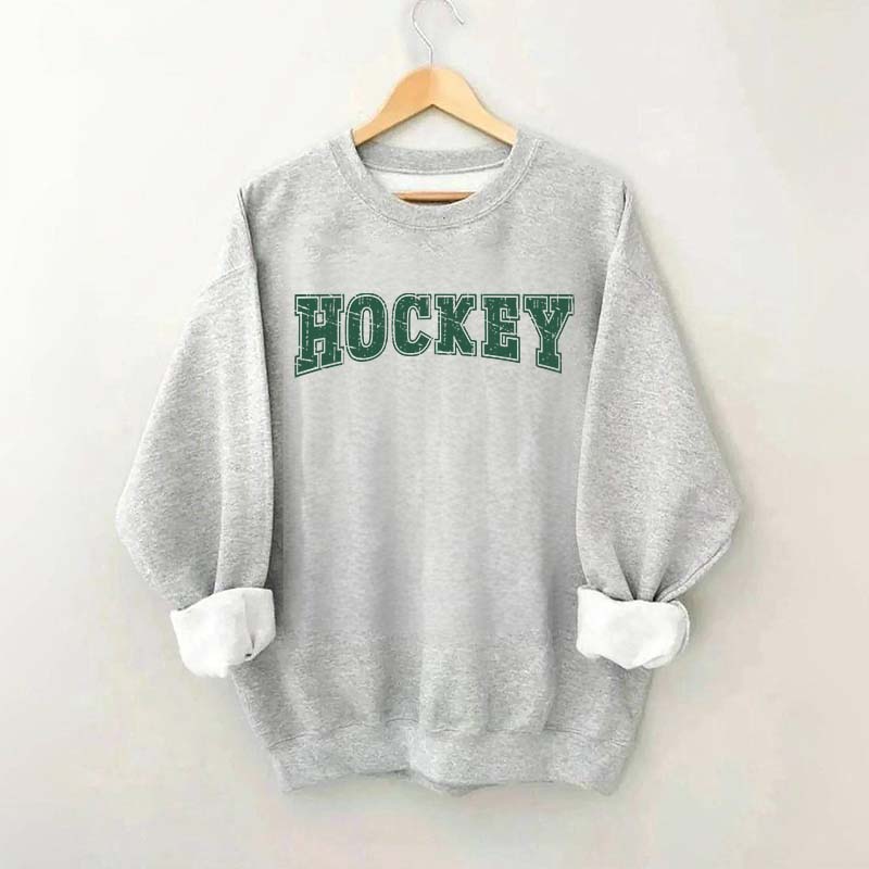 Retro Hockey Player Sporty Sweatshirt