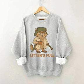 Litters Full Funny Cat Lovers Christmas Xmas Sweatshirt