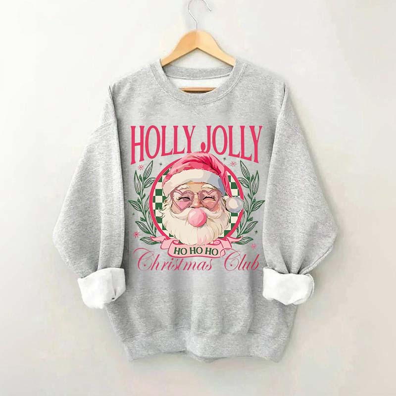 Pink Holly Jolly Christmas Club Sweatshirt