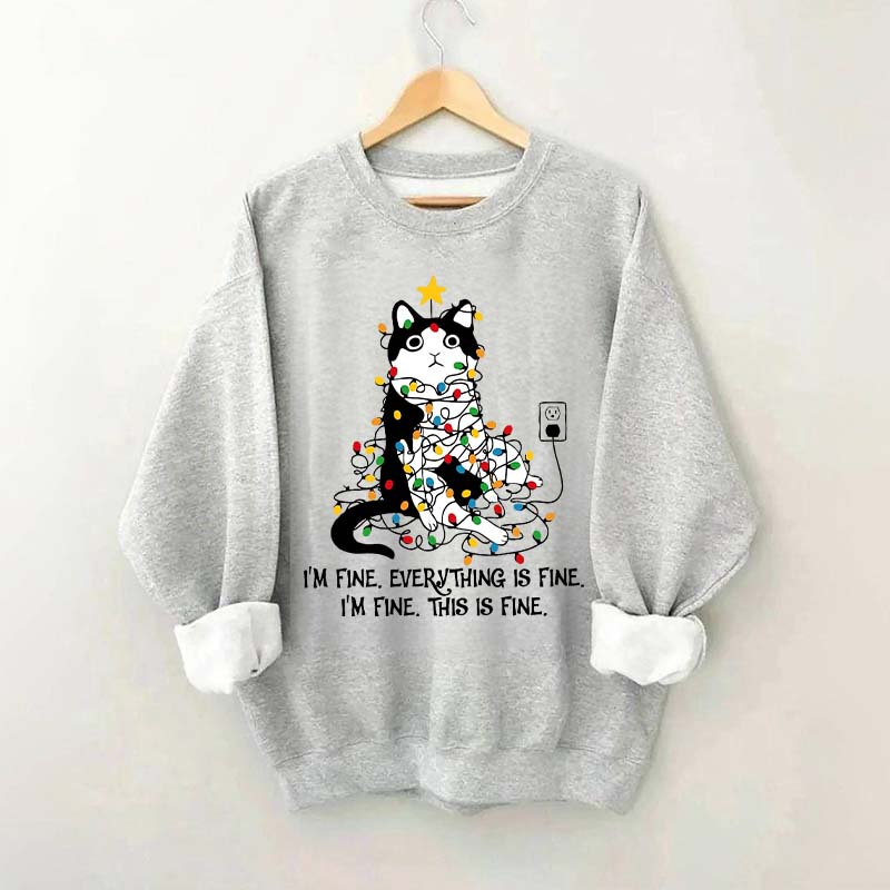 Christmas Cat Lights Sweatshirt