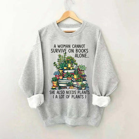 Books Plants Women Sweatshirt