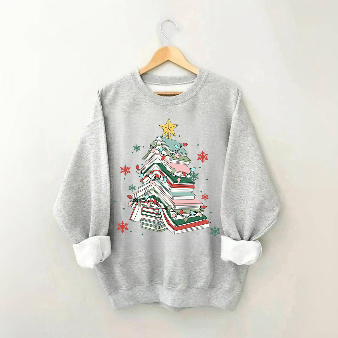 Book Lover Holiday Bookworm Christmas Sweatshirt