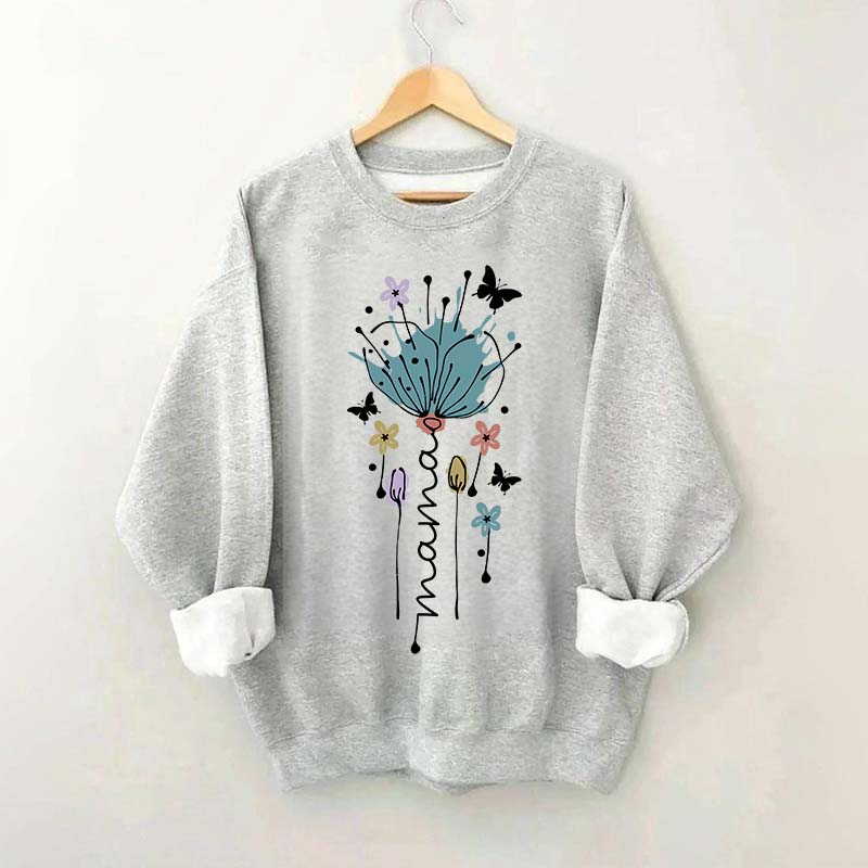 Mama Flower Butterfly Sweatshirt