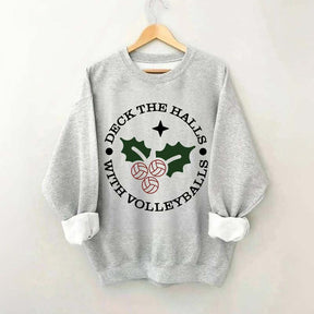 Deck the Halls with Volleyballs Sweatshirt