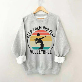 Keep Calm And Play Volleyball Vintage Sweatshirt