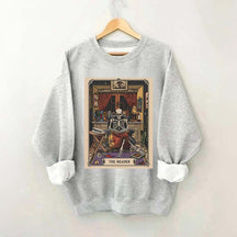 The Reader Tarot Card Skeleton Reading Sweatshirt