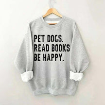 Retro Bookish Reading Books and Dogs Sweatshirt