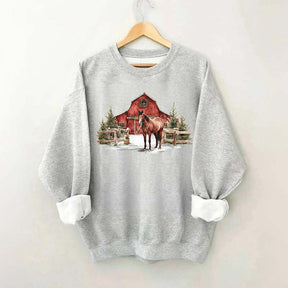 Christmas Horse Western Desert Sweatshirt