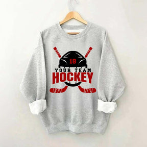 Custom Hockey Name Graphic Sweatshirt