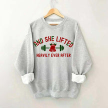And She Lifted Heavily Ever After Christmas Bells Sweatshirt