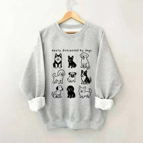 Funny Cute Easily Distracted By Dogs Sweatshirt