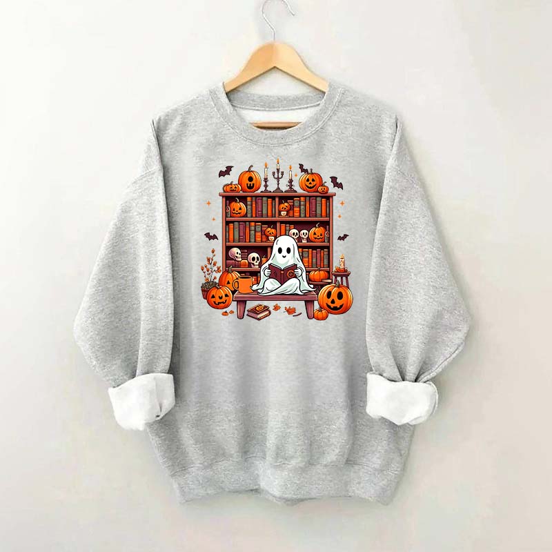 Ghost Book Reader Literature Lover Sweatshirt