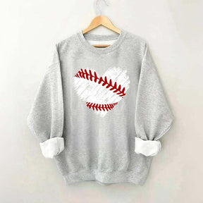 Distressed Baseball Heart Sweatshirt