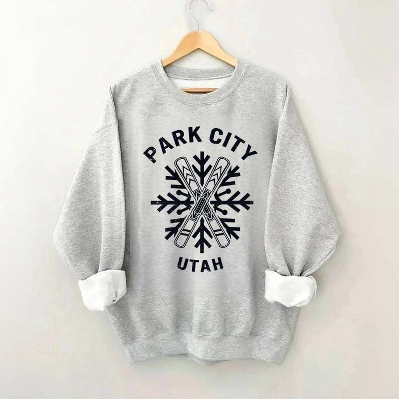 Park City Utah Snowflakes Ski Sweatshirt