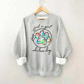 Just a Girl Who Loves Dogs  Animal Lover Sweatshirt