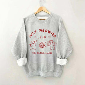 Custom Just Married Cat Wedding Sweatshirt