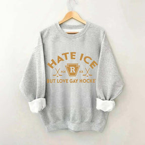 Hate ICE But Love Gay Hockey Boxy Sweatshirt