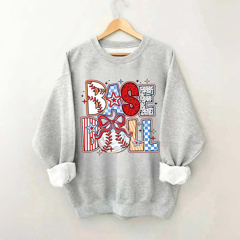 Baseball Coquette Bow Game Day Sweatshirt