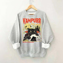 Vampurr Bites Again Halloween Black Cat Sweatshirt