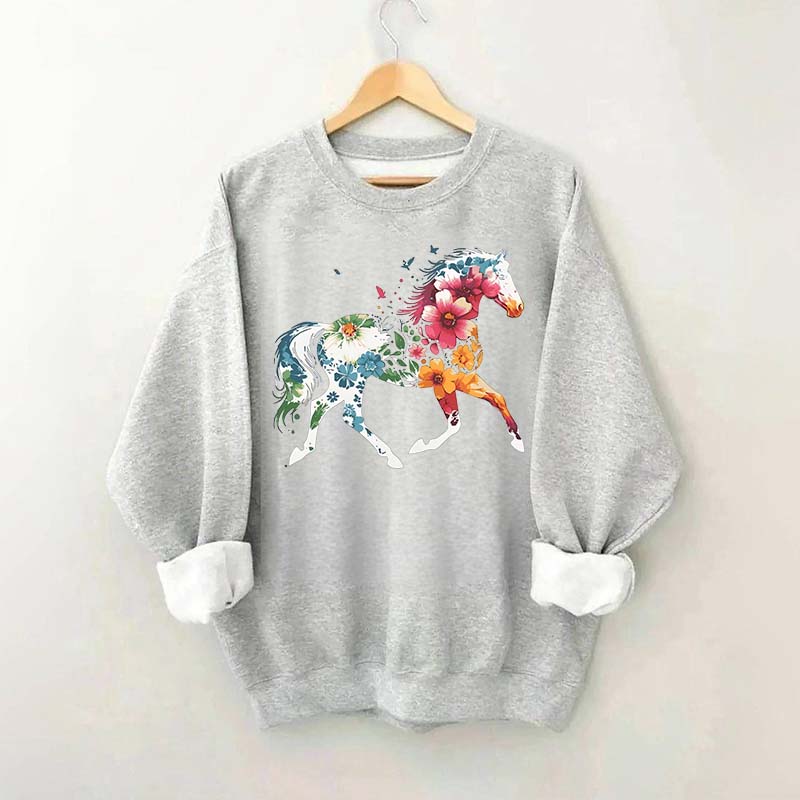 Floral Horse Wildflower Sweatshirt