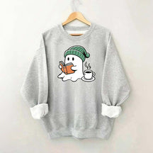 Winter Ghost Reading Book Coffee Sweatshirt