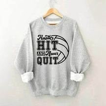 Hustle Never Quit Gameday Games Practice Fan Sweatshirt