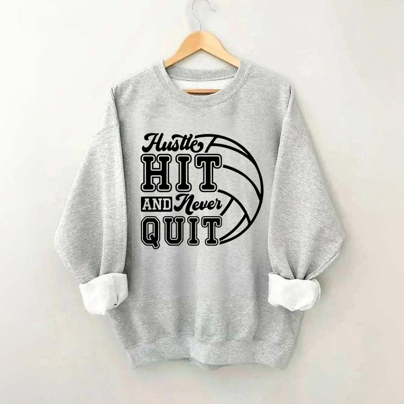 Hustle Never Quit Gameday Games Practice Fan Sweatshirt