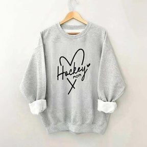 Hockey Mom With Heart Sweatshirt
