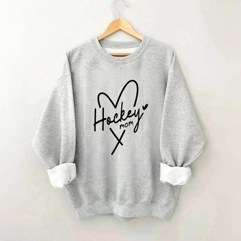 Hockey Mom With Heart Sweatshirt