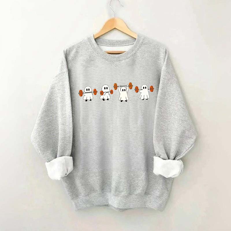 Weight Lifting Ghosts Halloween Sweatshirt