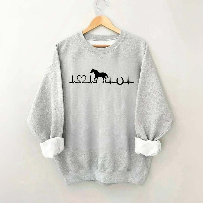 Horse Heartbeat Farm Animal Sweatshirt