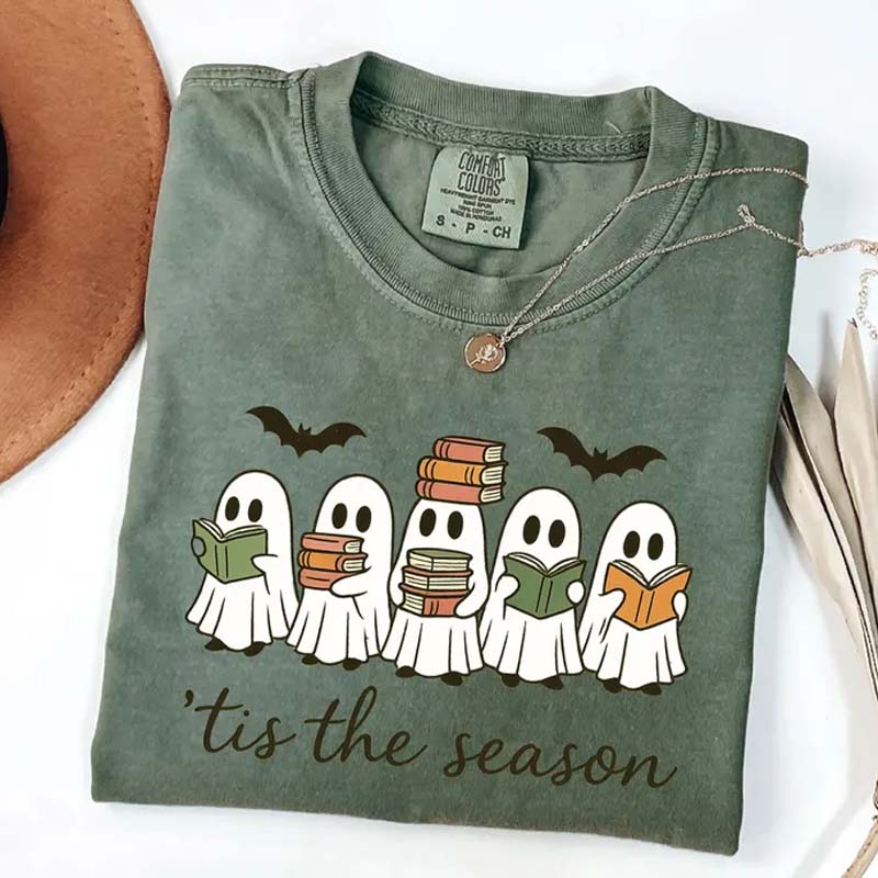 §³ute Ghosts Reading Books T-Shirt