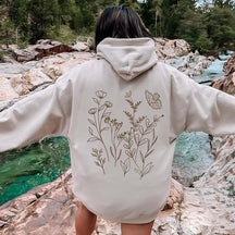Boho Butterfly Wildflower Cottagecore Hoodie