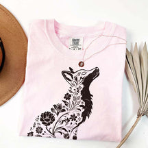Retro Floral Fox Woodland Animal T-Shirt